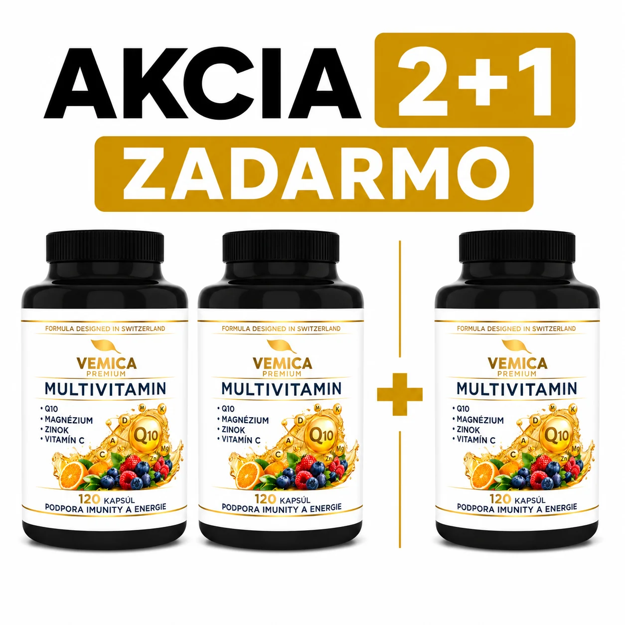 VEMICA PREMIUM Multivitamín 120 cps  2 + 1 ZDARMA