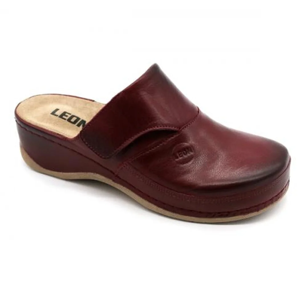 Leon 2019 Dámska zdravotná celokožená obuv uzavretá 39 - 25,5cm, bordová, 5,0 cm