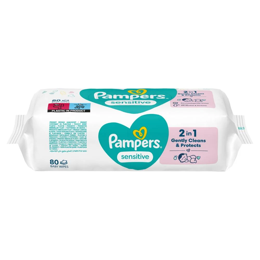 Pampers Sensitive Baby detské vlhčené obrúsky 80 ks