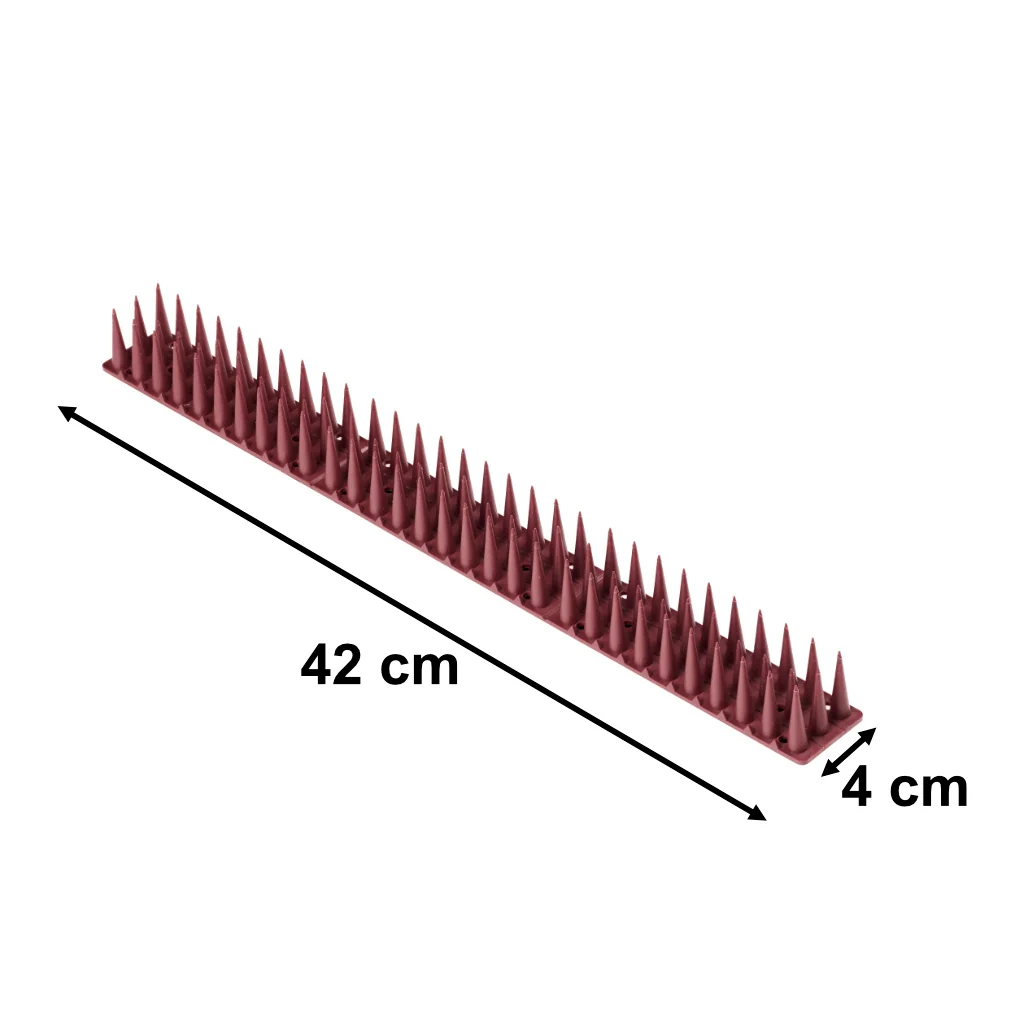 Plastové hroty proti holubom a vtákom, 8 dielov, 43 cm, hnedé