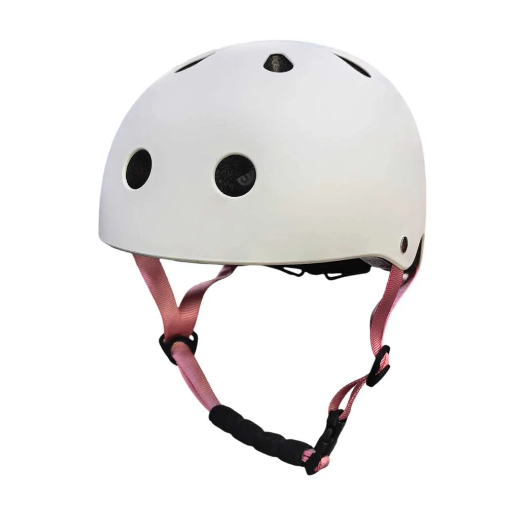 Detská cyklistická prilba s LED, veľkosť S 48–54 cm, biela