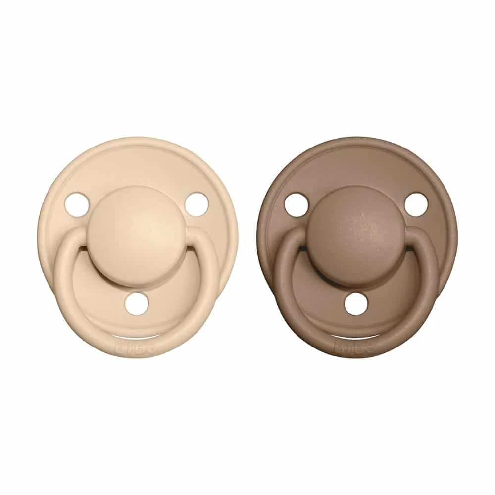 BIBS De Lux cumlíky z prírodného kaučuku 2ks veľkosť 1 - Vanilla / Dark Oak