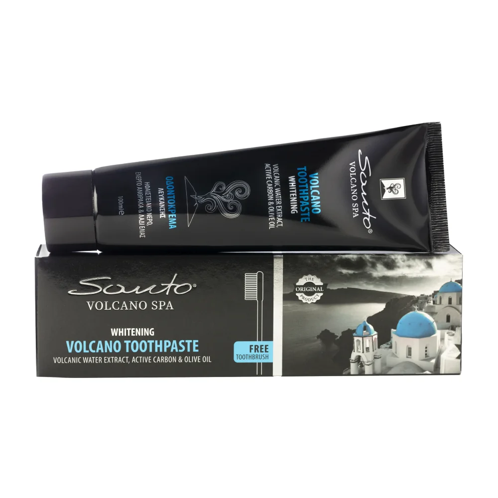 Santo VOLCANO SPA Bieliaca čierna zubná pasta 100 ml