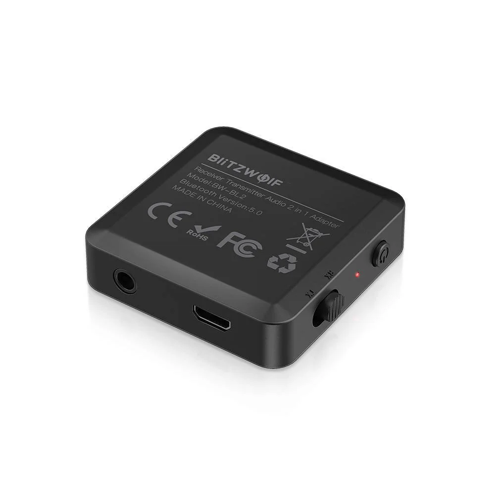 BlitzWolf BW-BL2 Bluetooth vysielač / prijímač 3.5mm jack, čierny