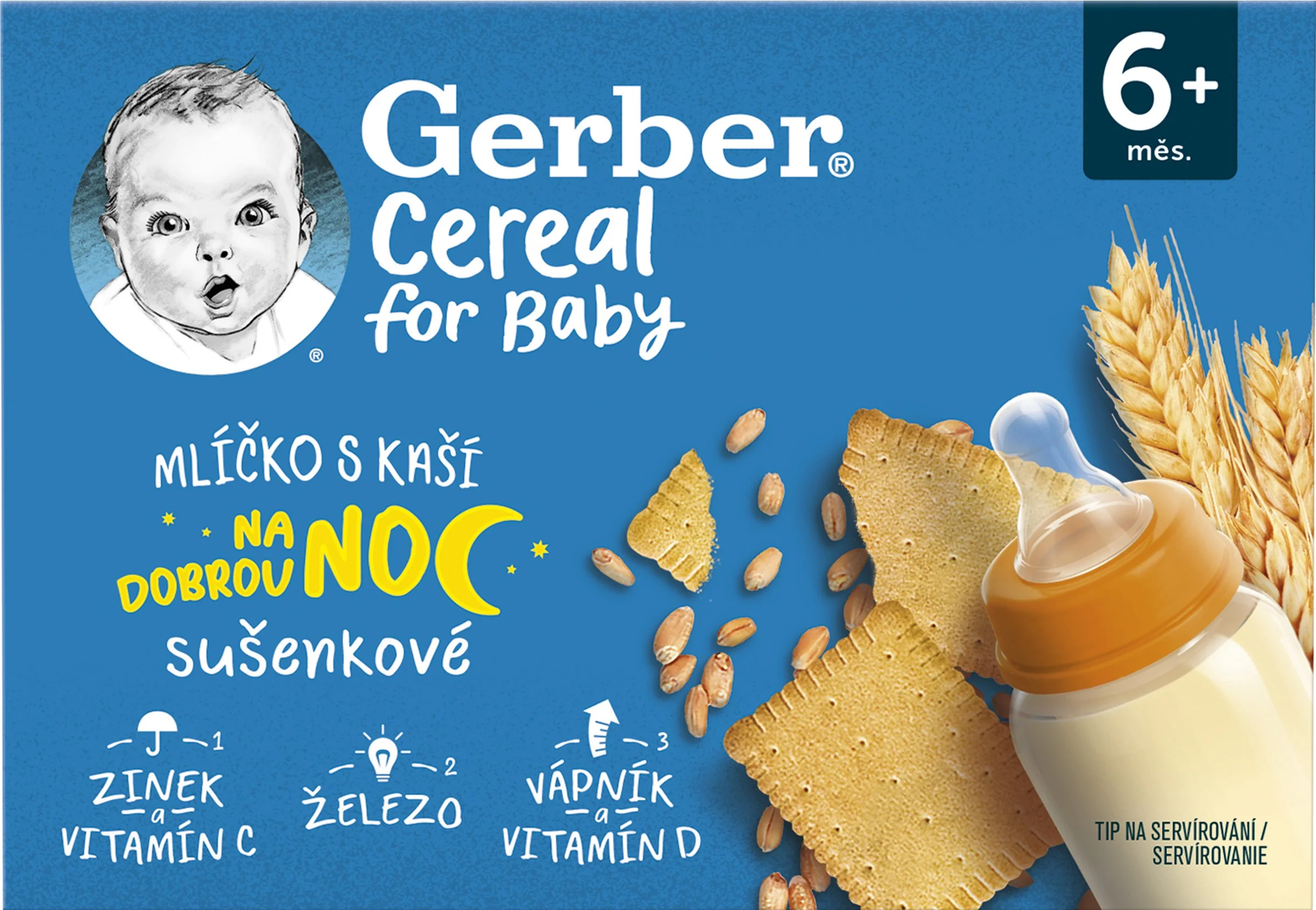 GERBER Cereal mliečko s kašou sušienkové 2×200 ml
