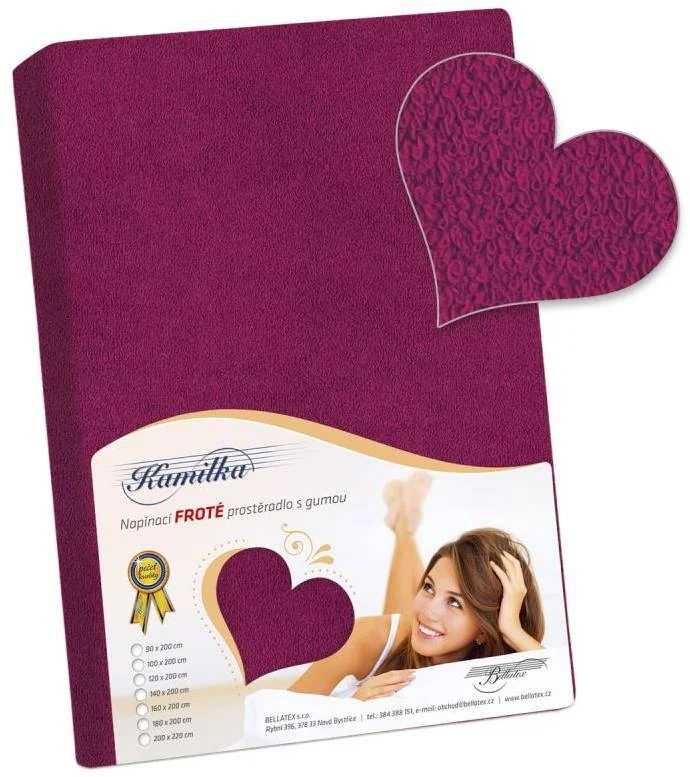 Froté prestieradlo 120x200 020 vínová K10 1×1 ks, posteľná plachta