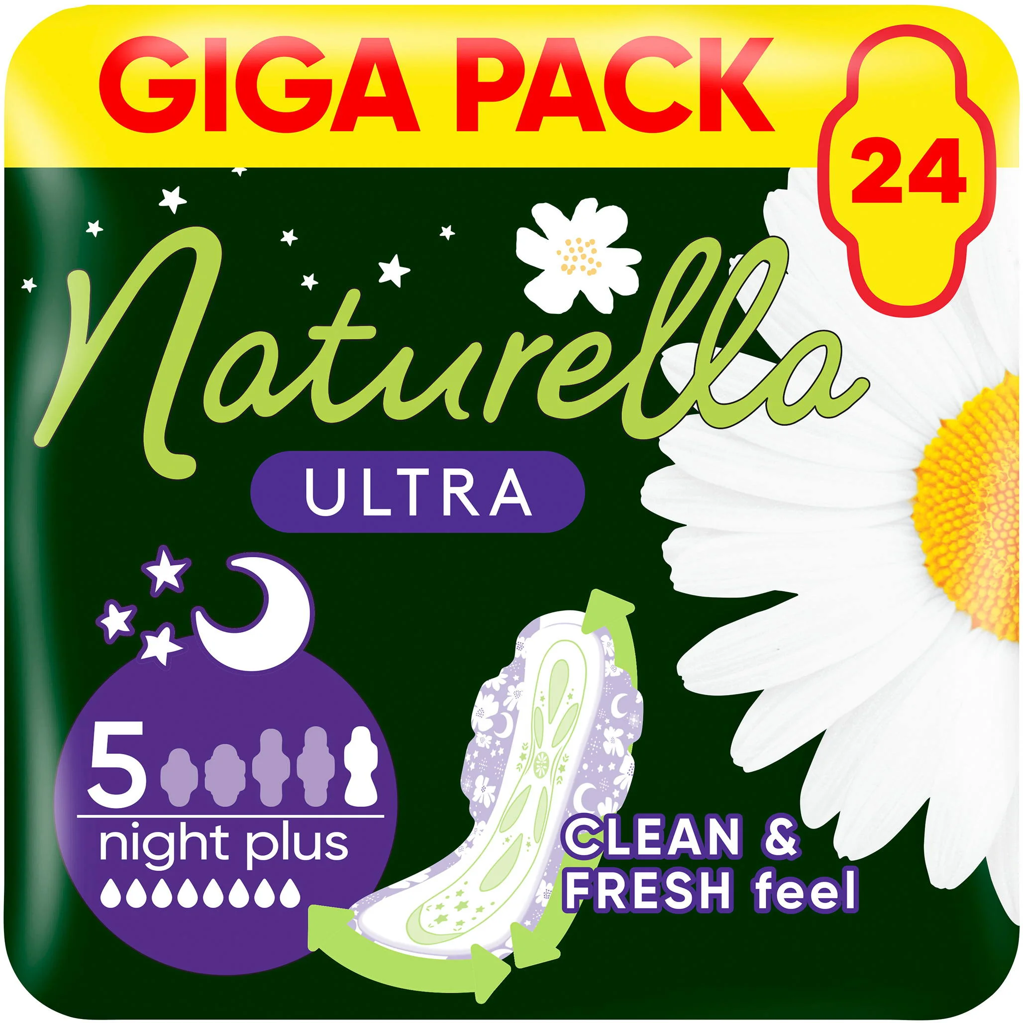 Naturella Ultra Night Plus vložky s krídelkami 24ks, veľkosť 5 24 ks