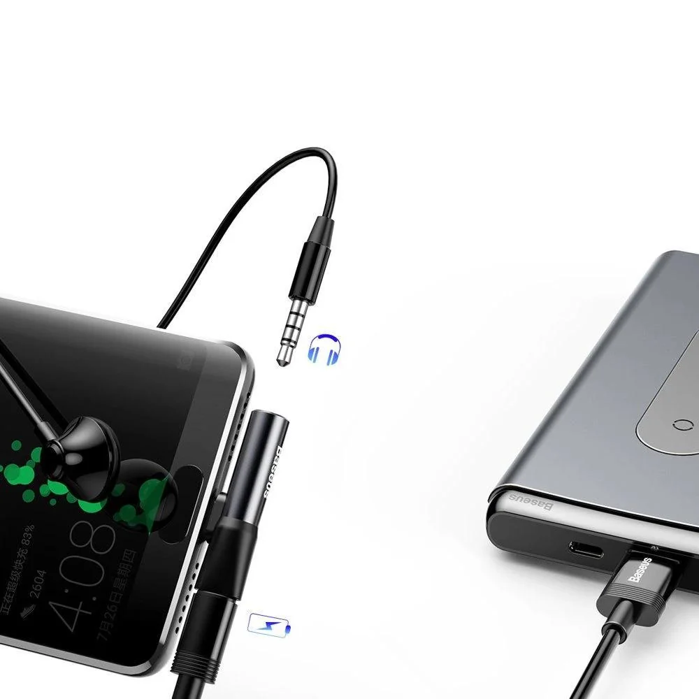 Audio Converter L41 adaptér z USB-C na USB-C port + 3,5 1 x adaptér, čierna
