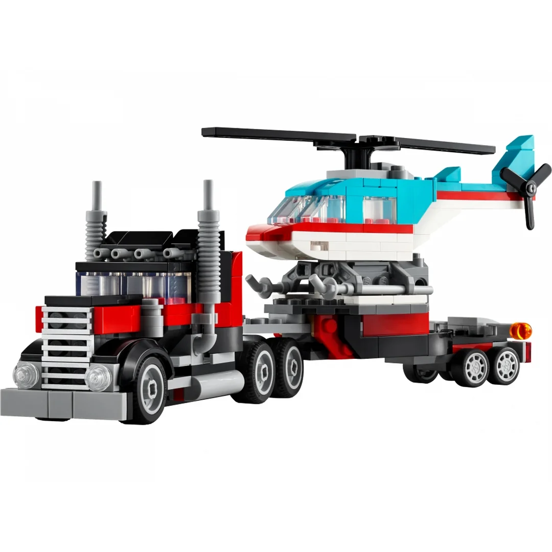 LEGO® Creator 3-in-1 31146 Nákladiak s plochou korbou a helikoptérou