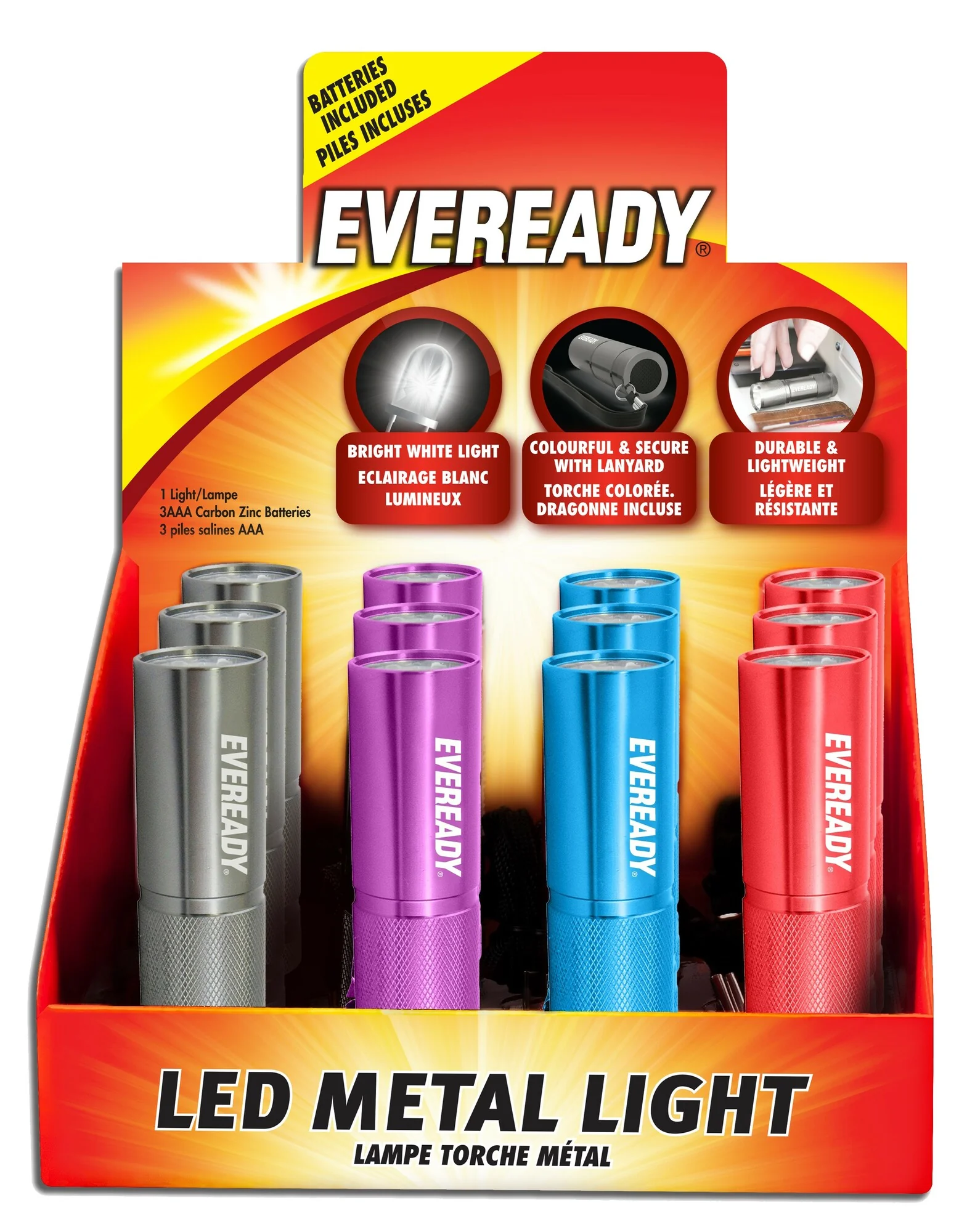 E302317100 Energizer Eveready 3AAA Metal Colour Counter Tray 
