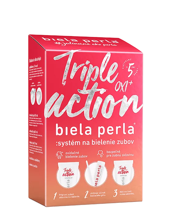Biela Perla Systém triple action oxi+ 1×1 ks, systém na bielenie zubov