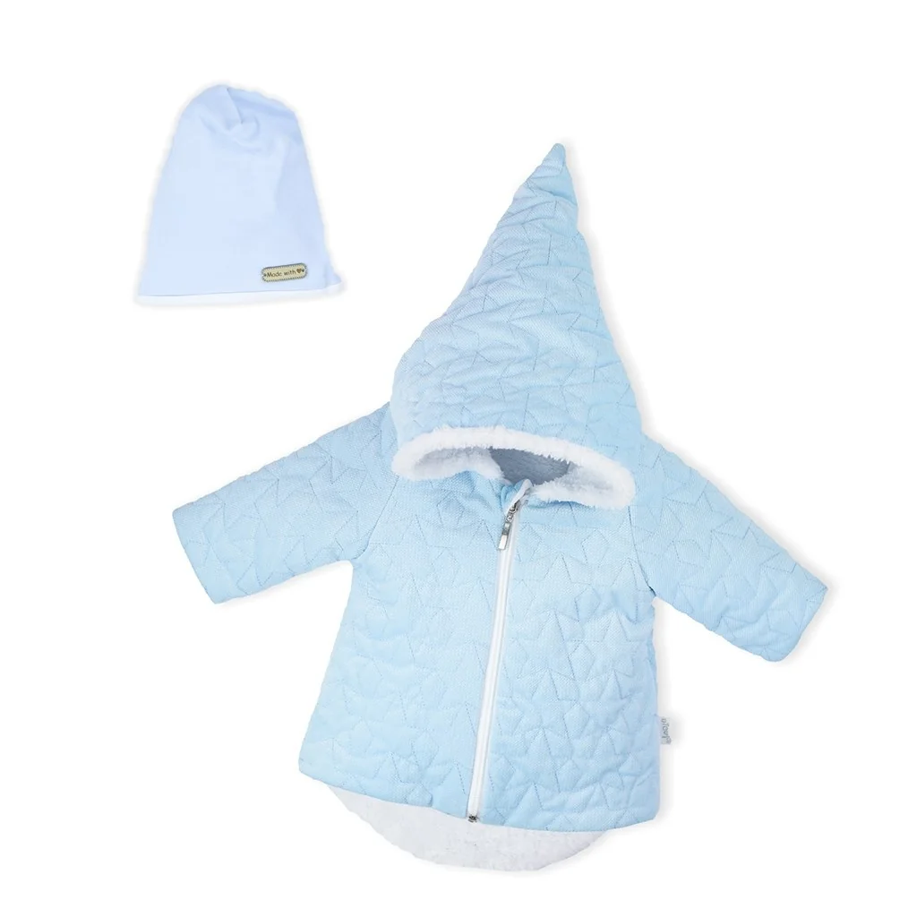 Zimný dojčenský kabátik s čiapočkou Nicol Kids Winter modrý 56