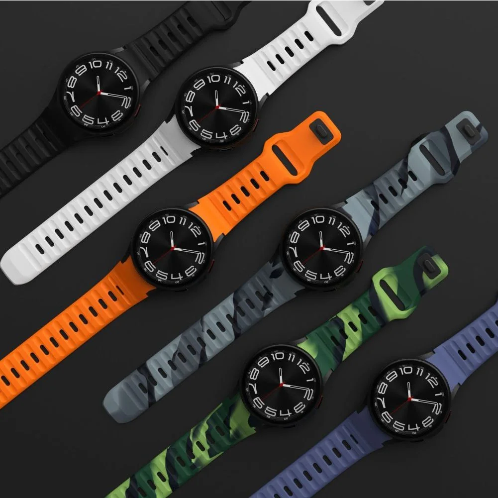 Tech-Protect Silicone Line remienok na Samsung Galaxy Watch 4 / 5 / 5 Pro / 6 / 7 / FE, black Pro / 6 / 7 / FE, black